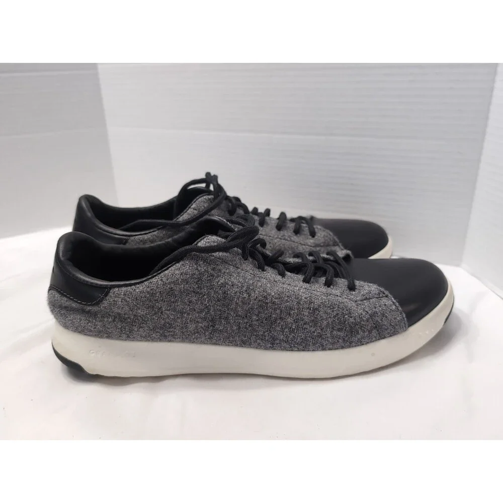 COLE HAAN MENS Size 12 M Grand Pro Sneakers Gray Wool SCUFF MARK see photo